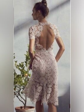 Anthropologie Lillie Illusion Lace Midi Dress by Saylor